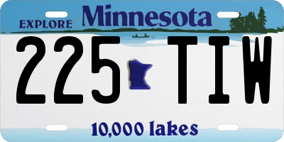 MN license plate 225TIW