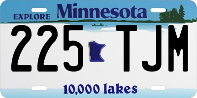 MN license plate 225TJM