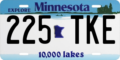 MN license plate 225TKE