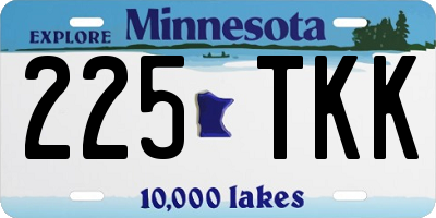 MN license plate 225TKK