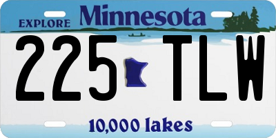 MN license plate 225TLW