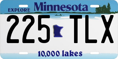 MN license plate 225TLX