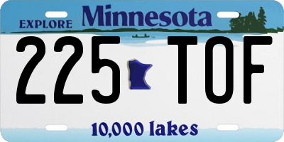 MN license plate 225TOF