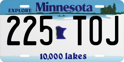 MN license plate 225TOJ