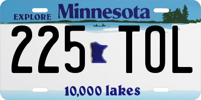 MN license plate 225TOL