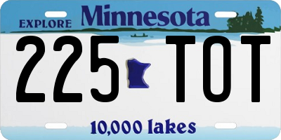 MN license plate 225TOT