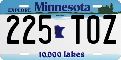 MN license plate 225TOZ