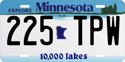 MN license plate 225TPW