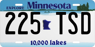 MN license plate 225TSD