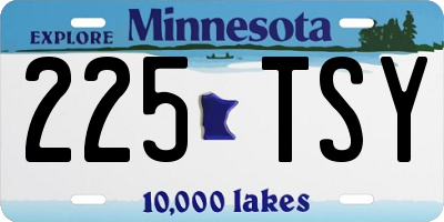 MN license plate 225TSY