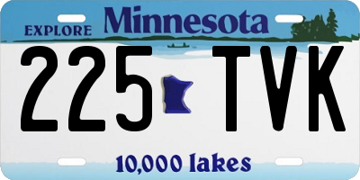 MN license plate 225TVK