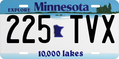 MN license plate 225TVX