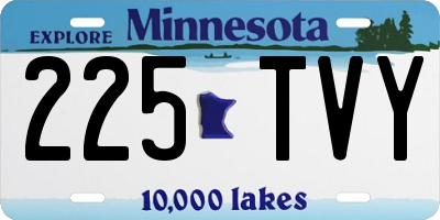 MN license plate 225TVY