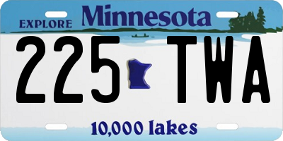 MN license plate 225TWA