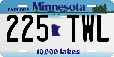 MN license plate 225TWL