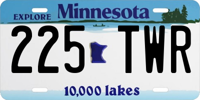 MN license plate 225TWR