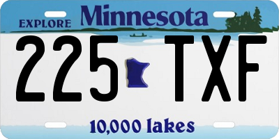 MN license plate 225TXF