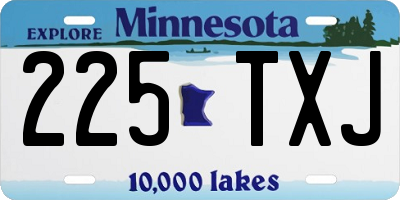 MN license plate 225TXJ