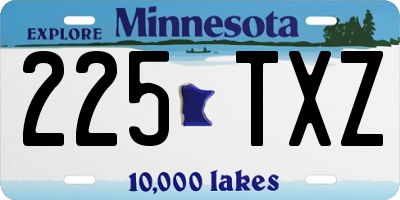 MN license plate 225TXZ