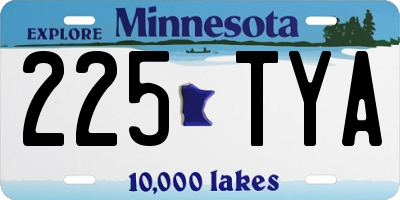 MN license plate 225TYA
