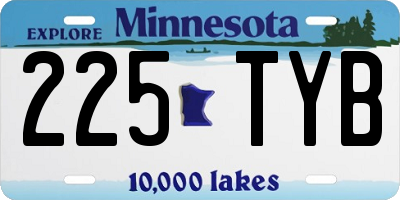 MN license plate 225TYB