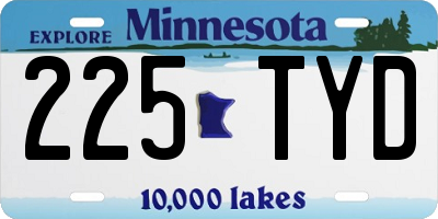 MN license plate 225TYD