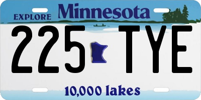 MN license plate 225TYE