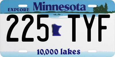 MN license plate 225TYF