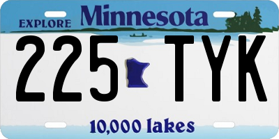 MN license plate 225TYK