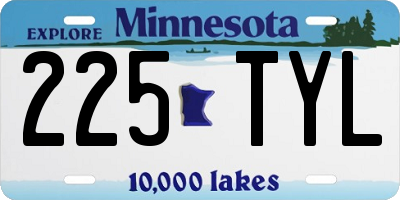 MN license plate 225TYL