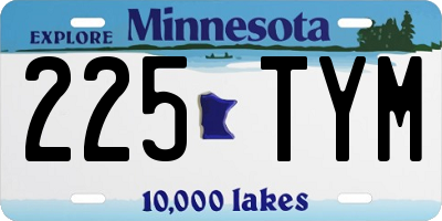 MN license plate 225TYM