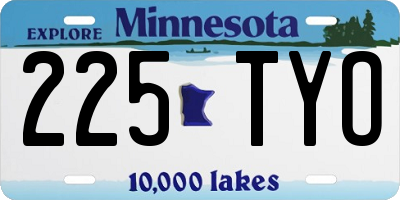 MN license plate 225TYO