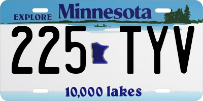 MN license plate 225TYV
