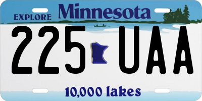 MN license plate 225UAA