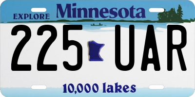 MN license plate 225UAR