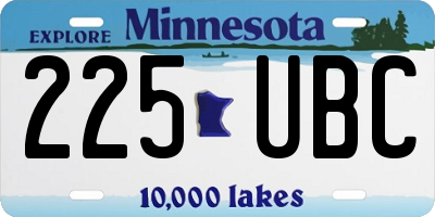 MN license plate 225UBC