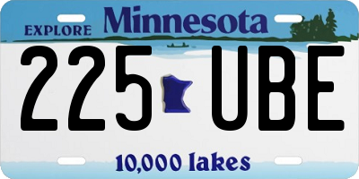 MN license plate 225UBE