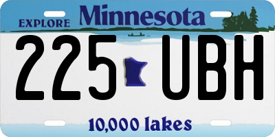 MN license plate 225UBH