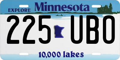 MN license plate 225UBO