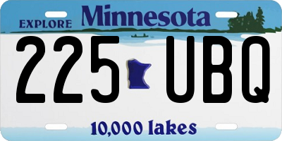 MN license plate 225UBQ