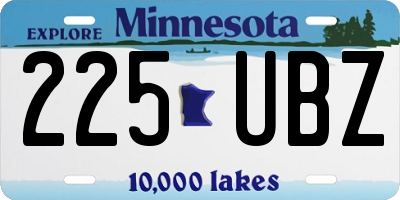 MN license plate 225UBZ