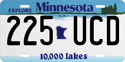MN license plate 225UCD