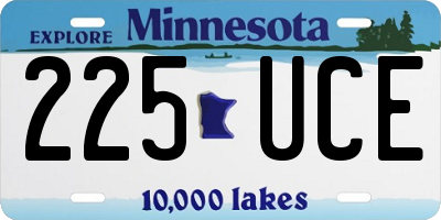 MN license plate 225UCE