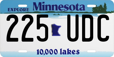 MN license plate 225UDC