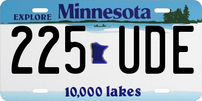 MN license plate 225UDE
