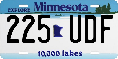 MN license plate 225UDF