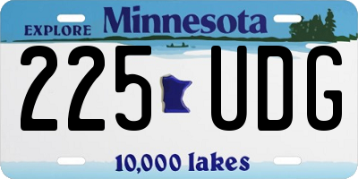 MN license plate 225UDG