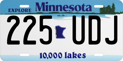 MN license plate 225UDJ