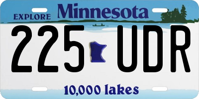 MN license plate 225UDR