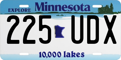 MN license plate 225UDX